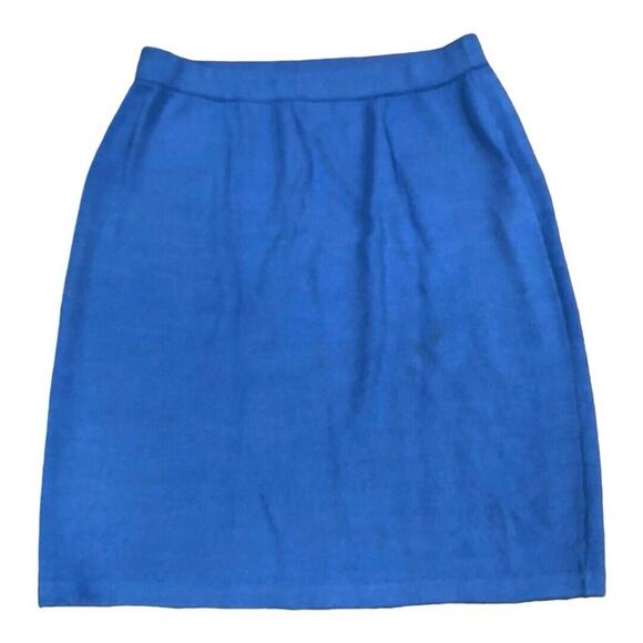 Classic ST. JOHN BASICS Blue Santana Knit Pencil Skirt SZ 10 Made in USA - Picture 3 of 6
